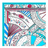 Manufacture Royale De Sèvres Blue Wool Scarf