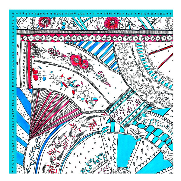 Manufacture Royale De Sèvres Blue Wool Scarf