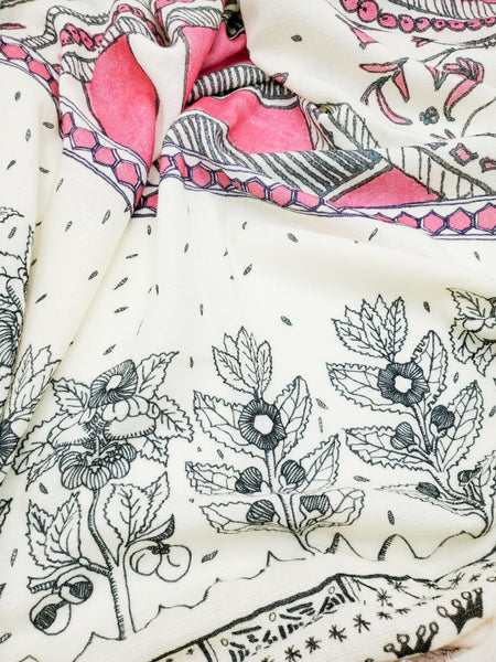 Manufacture Royale De Sèvres Pink Wool Scarf