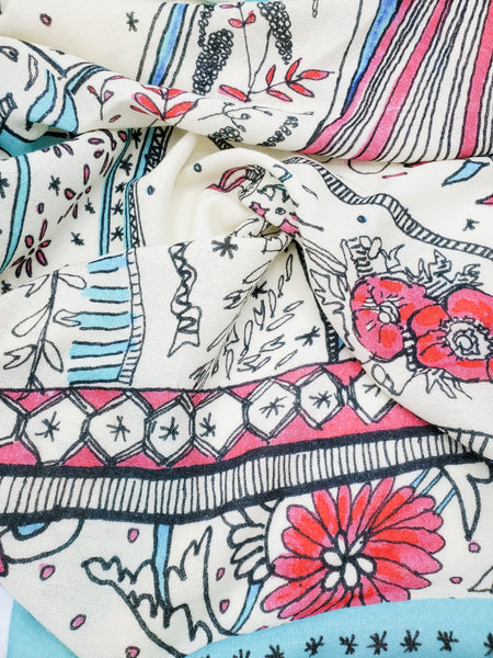 Manufacture Royale De Sèvres Blue Wool Scarf