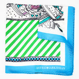 Manufacture Royale De Sèvres Blue and Green Pocket Square