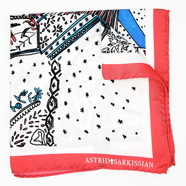 Manufacture Royale De Sèvres Coral Pocket Square