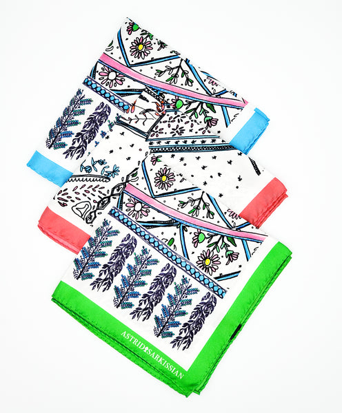 Manufacture Royale De Sèvres Green Pocket Square