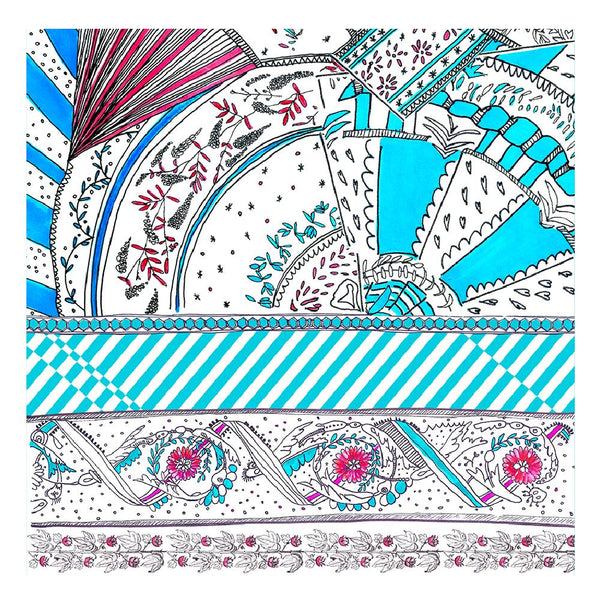 Manufacture Royale De Sèvres Blue Wool Scarf