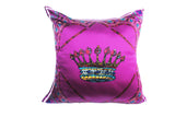 Crown Pink Silk Cushion
