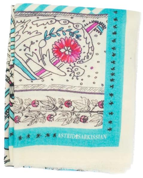 Manufacture Royale De Sèvres Blue Wool Scarf