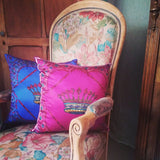 Crown Pink Silk Cushion