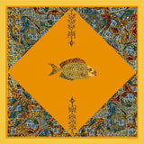 Yellow Fish Silk Chiffon Scarf