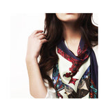 Hector Blue Silk Satin Scarf